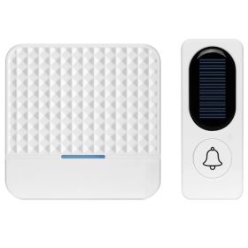 Solar Powered Waterproof Wireless Door Bell Smart Door Bell Chime 1 Button 1 Receiver